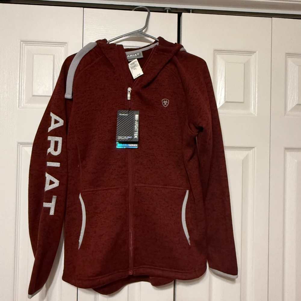Ariat Maroon Zip-Up Sweater